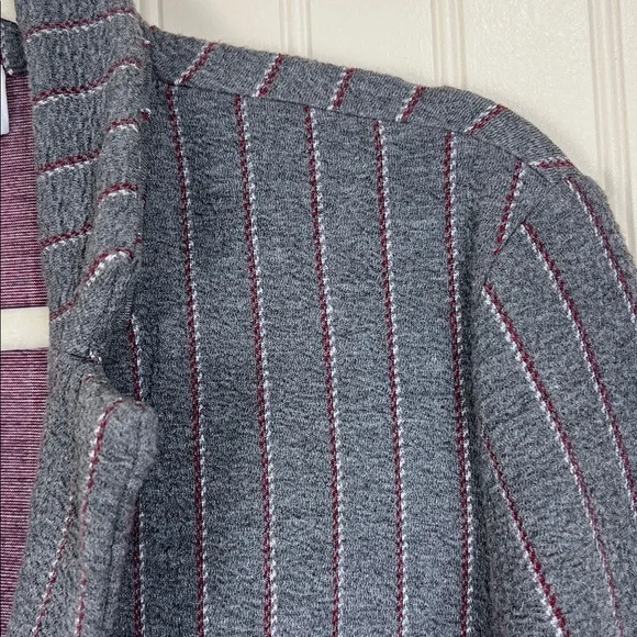 NWT Anthropologie Women’s Harlyn Morgan’s Gray Pinstripe Longline Blazer Small